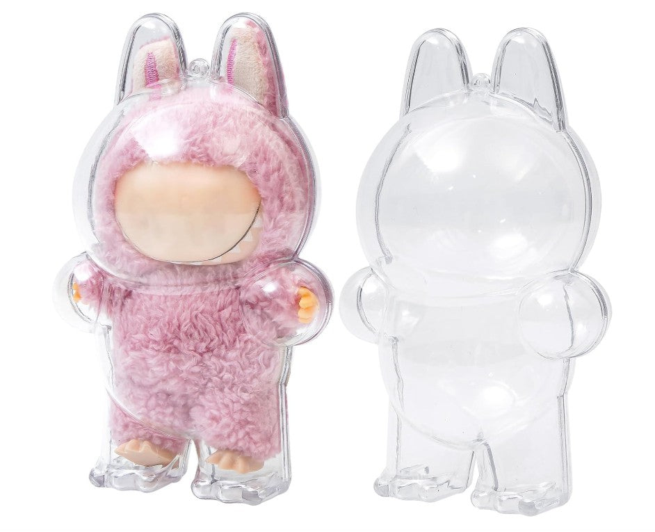 Protective Case for LABUBU, Clear Display Case with Keychain, (Doll Excluded, 1PCS Style A Standing)