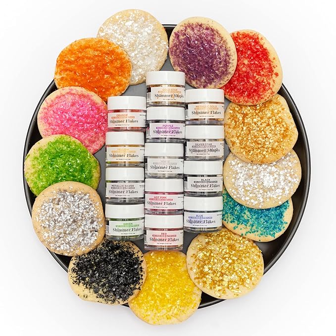 BAKELL Edible Glitter Shapes | Vegan Silver Star Edible Shimmer Shapes | KOSHER Certified | Halal Certified | 100% Edible & Food Grade | Cakes, Cupcakes, Decoration (Silver Star, 20g)
