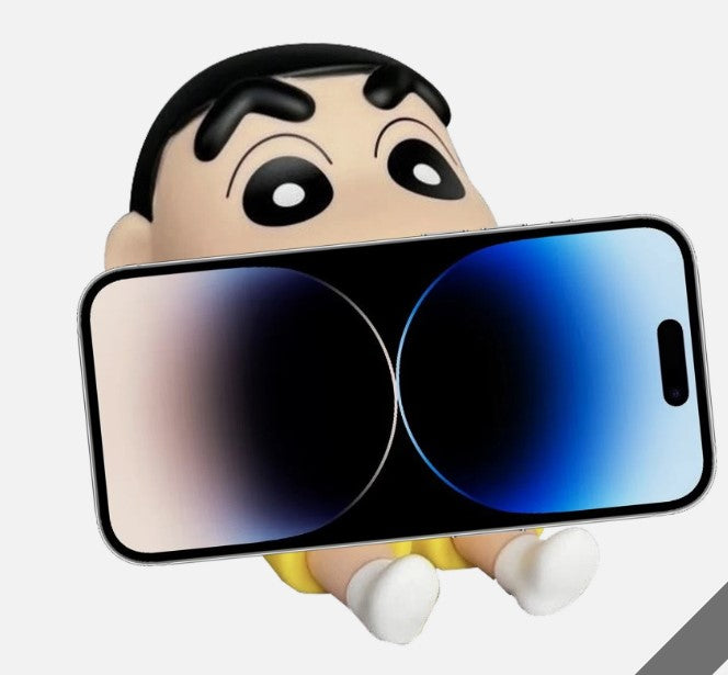 Anime Crayon Shin-Chan Phone Holder Kawaii Desktop Ornaments Cartoon Figure Figurines Cute Boochan Ipad Holder Kids Toy Gifts
