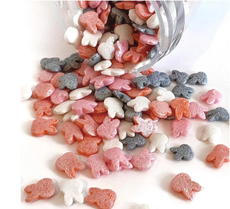 Pearl Easter Bunnies Shaped Sprinkles (1/2 Cup, 1x Jar) Candy Decor for Cakes & Baking by Krazy Sprinkles