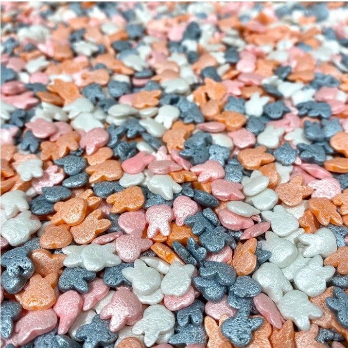 Pearl Easter Bunnies Shaped Sprinkles (1/2 Cup, 1x Jar) Candy Decor for Cakes & Baking by Krazy Sprinkles