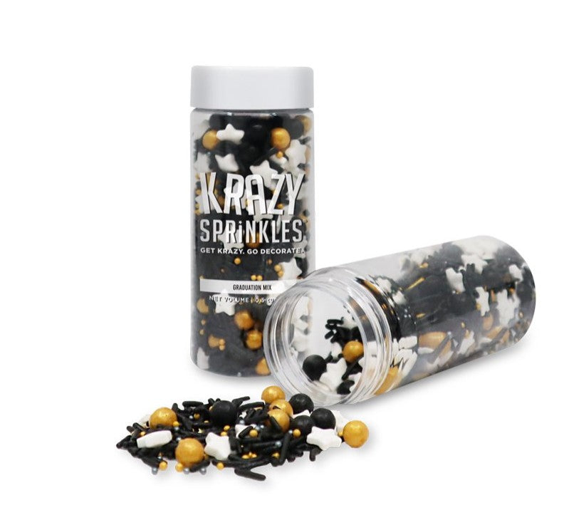 Graduation Sprinkles Mix (1/2 Cup) For Cake Decorating, Ice Cream, Cupcakes & Cookies by Krazy Sprinkles