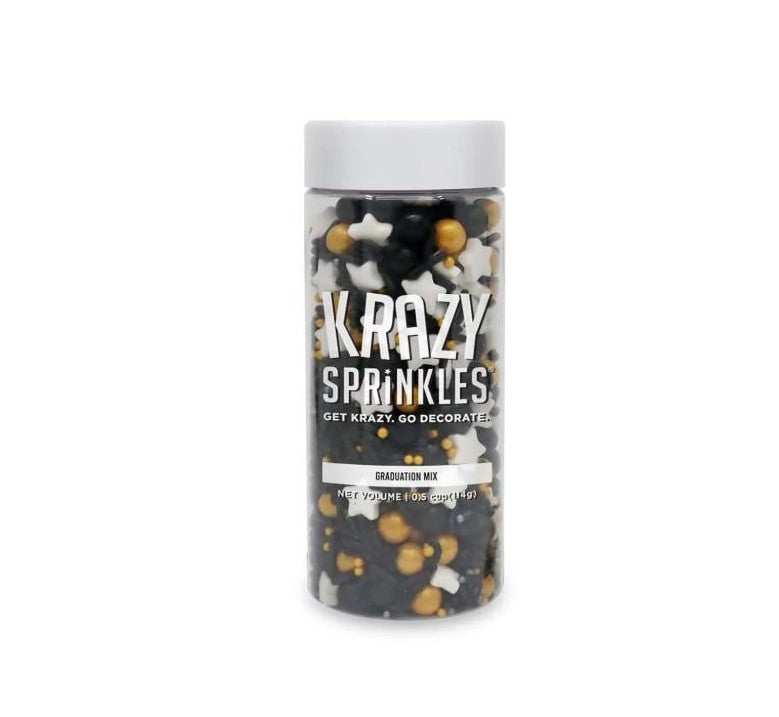 Graduation Sprinkles Mix (1/2 Cup) For Cake Decorating, Ice Cream, Cupcakes & Cookies by Krazy Sprinkles