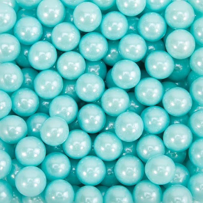 Krazy Sprinkles Light Blue Pearl 8mm Beads - (1/2 cup 1x Jar) | Sprinkles for Baking & Decorating by Bakell