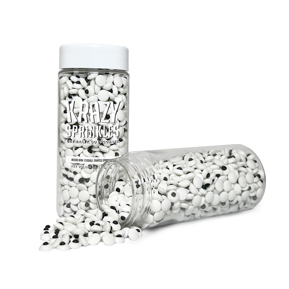 Krazy Sprinkles Micro Eyeballs Sprinkle Shape - (1/2 cup 1x Jar) | Edible Sprinkles for Baking & Decorating by Bakell