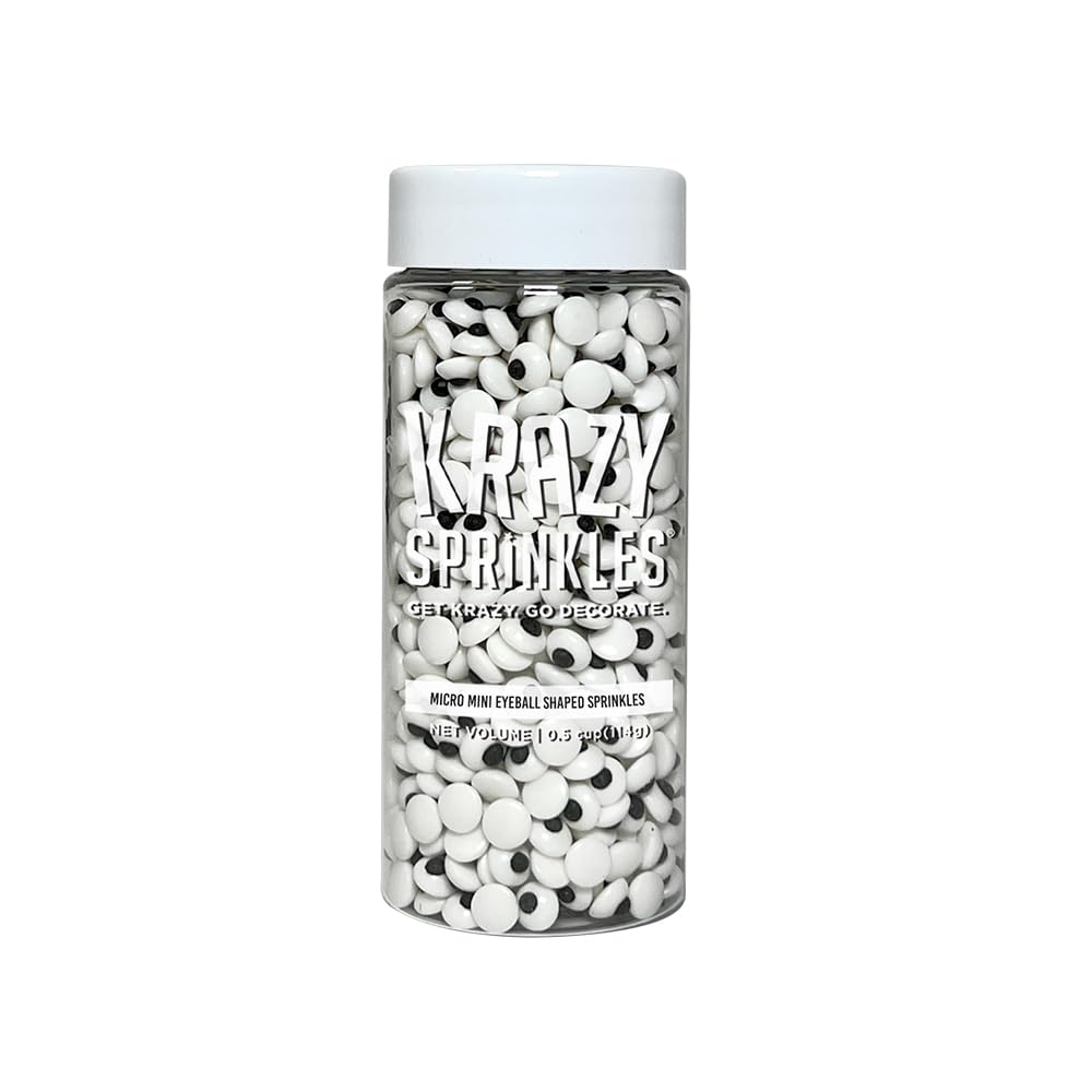 Krazy Sprinkles Micro Eyeballs Sprinkle Shape - (1/2 cup 1x Jar) | Edible Sprinkles for Baking & Decorating by Bakell