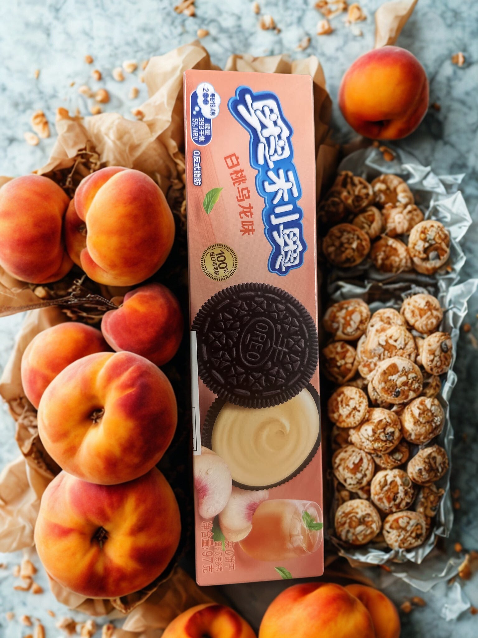 Oreo Biscuit Peach Oolong