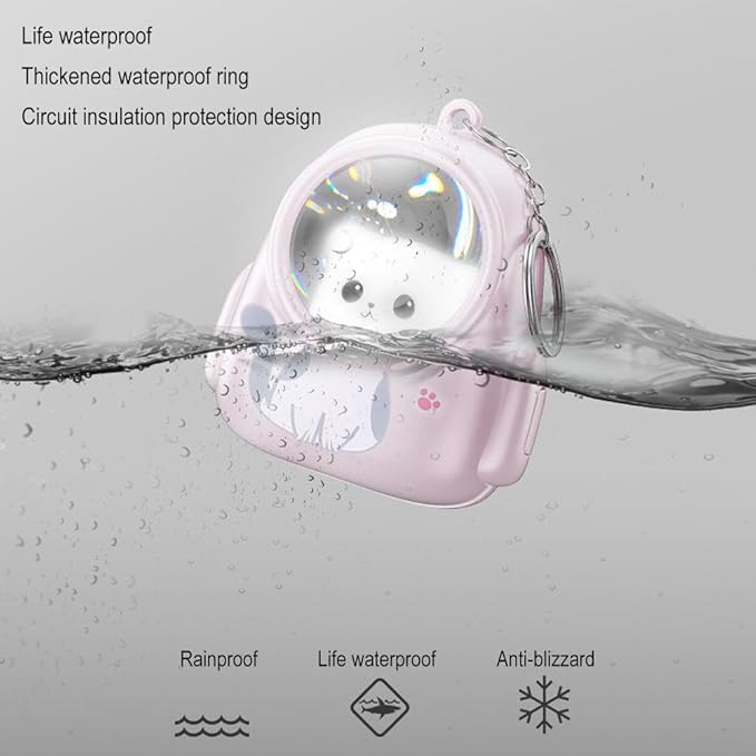 Cute Bag Small Night Light Keychains Kawaii Bags Cat Light Key Chain Astronaut keychain Car Bag Pendant (Pack of 1)