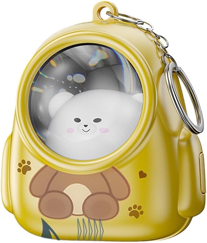 Cute Bag Small Night Light Keychains Kawaii Bags Cat Light Key Chain Astronaut keychain Car Bag Pendant (Pack of 1)