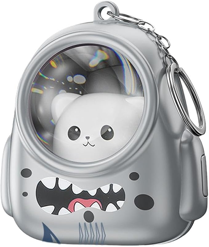 Cute Bag Small Night Light Keychains Kawaii Bags Cat Light Key Chain Astronaut keychain Car Bag Pendant (Pack of 1)
