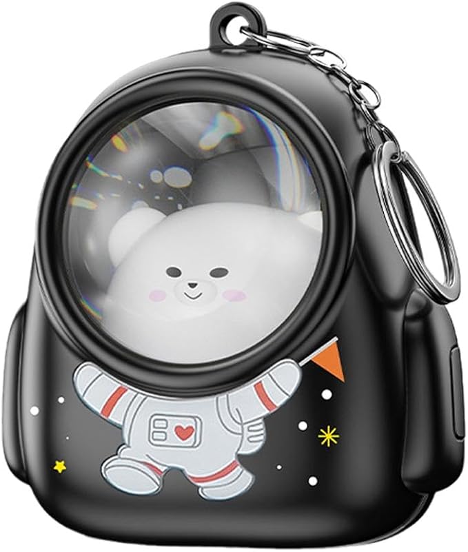 Cute Bag Small Night Light Keychains Kawaii Bags Cat Light Key Chain Astronaut keychain Car Bag Pendant (Pack of 1)