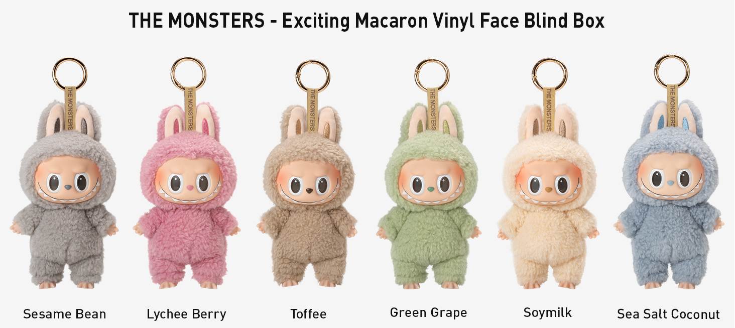 POP MART The Monsters - Tasty Macarons Vinyl Face Blind Box, Random Design Action Figures Collectible Toys Home Decorations, Single Box