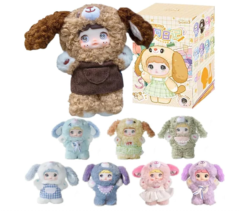 Nommi V5 Puppy Diary Series Plush Blind Box 1PC (1 of 9 Possible Styles) Cute Figures Collectible Toys Birthday Gifts