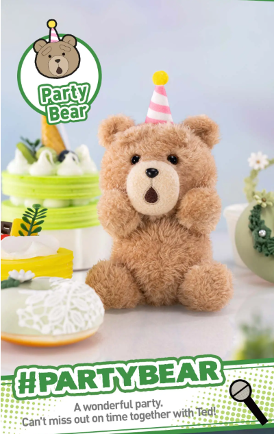 POP MART Gong Ted 2 Series Confirmed Keychain Plush Figure Toys Dolls Decor