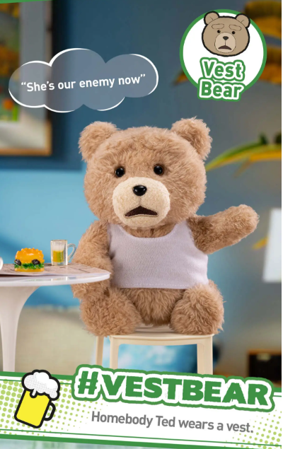 POP MART Gong Ted 2 Series Confirmed Keychain Plush Figure Toys Dolls Decor