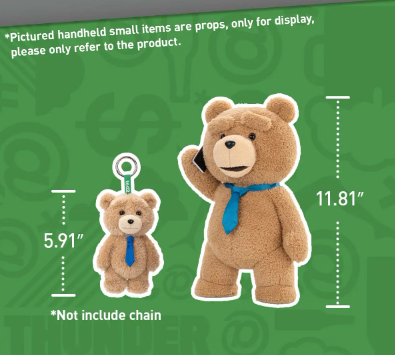 POP MART Gong Ted 2 Series Confirmed Keychain Plush Figure Toys Dolls Decor