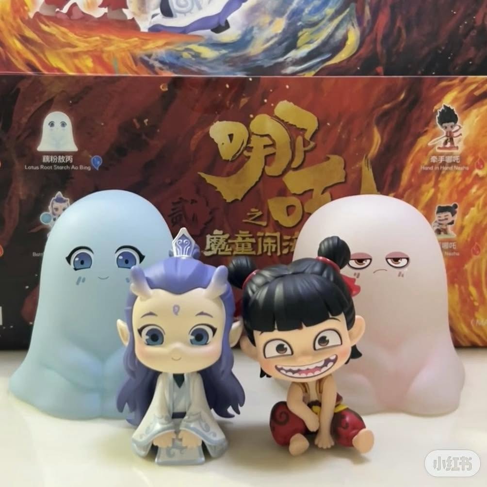 Toys NE ZHA 2 Hand in Hand Nezha Static Figurine Mini Diorama Doll Toys