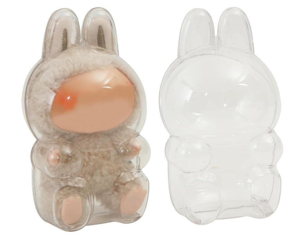 Protective Case for LABUBU, Clear Display Case with Keychain, (Doll Excluded, 1PCS Style B Sitting)