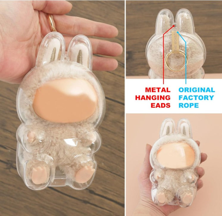 Protective Case for LABUBU, Clear Display Case with Keychain, (Doll Excluded, 1PCS Style B Sitting)