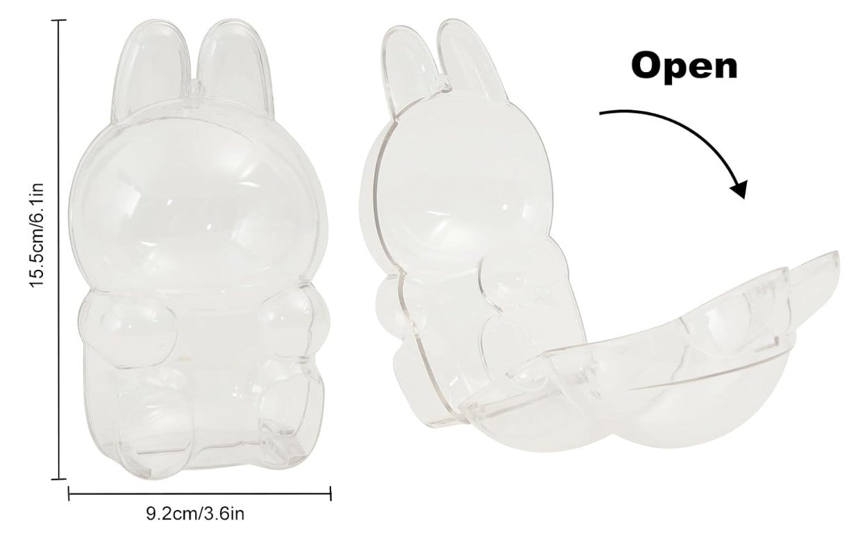 Protective Case for LABUBU, Clear Display Case with Keychain, (Doll Excluded, 1PCS Style B Sitting)