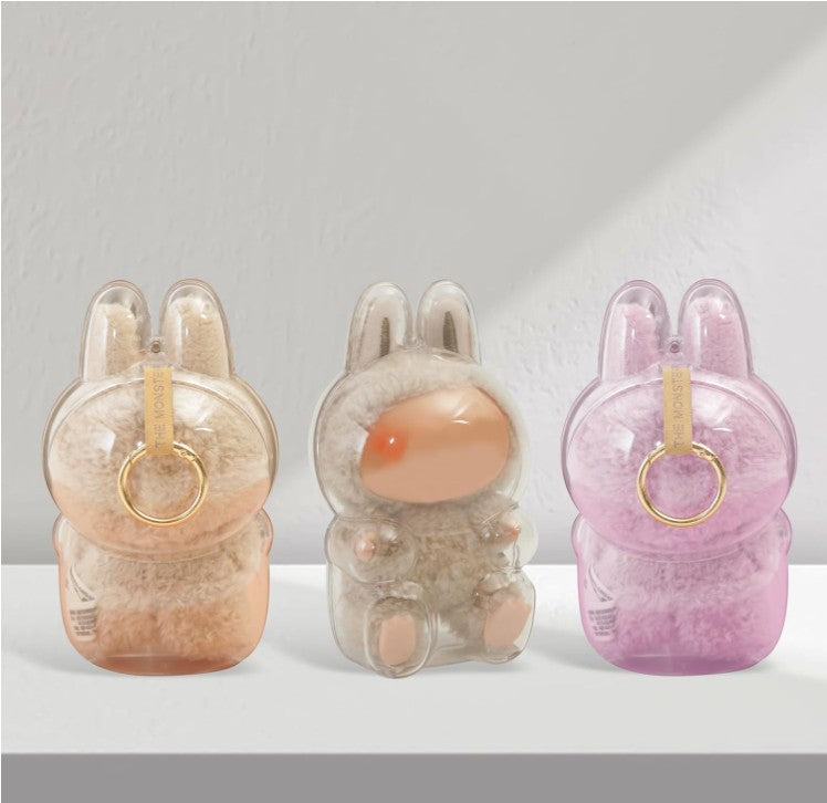 Protective Case for LABUBU, Clear Display Case with Keychain, (Doll Excluded, 1PCS Style B Sitting)