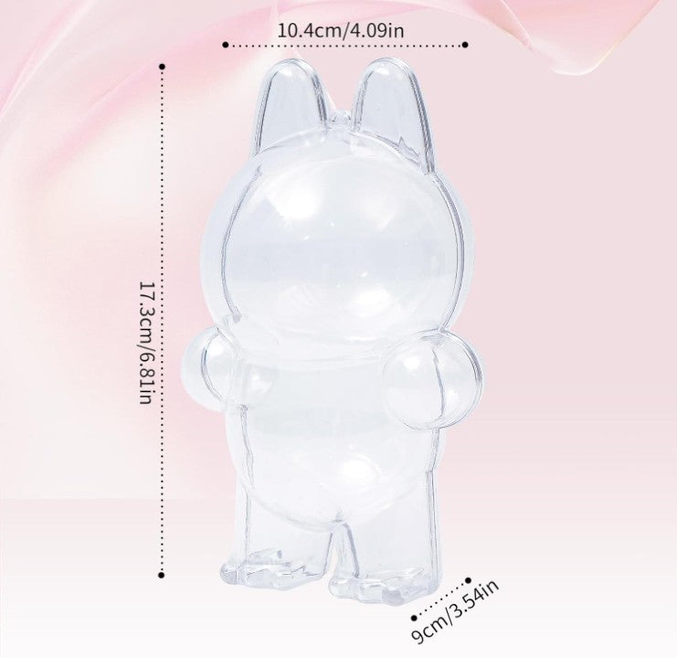 Protective Case for LABUBU, Clear Display Case with Keychain, (Doll Excluded, 1PCS Style A Standing)