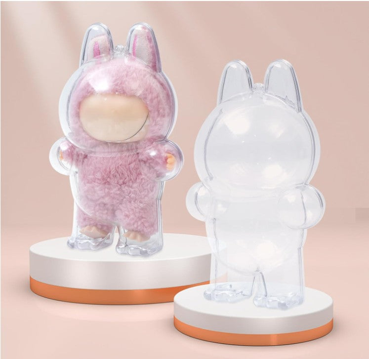 Protective Case for LABUBU, Clear Display Case with Keychain, (Doll Excluded, 1PCS Style A Standing)